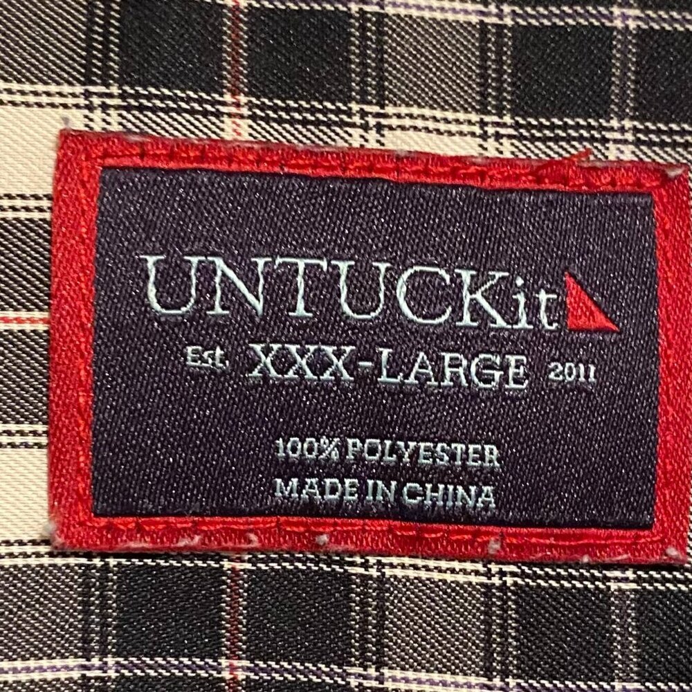 UNTUCKit Men's Button Down Plaid Long Sleeve Shirt, Size 3XL - Picture 3 of 6
